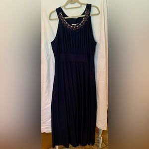 Goddess empire waist dress with jeweled collar detail